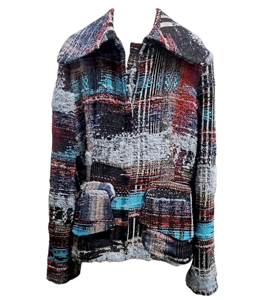Boucle Jacket with Front Zipper