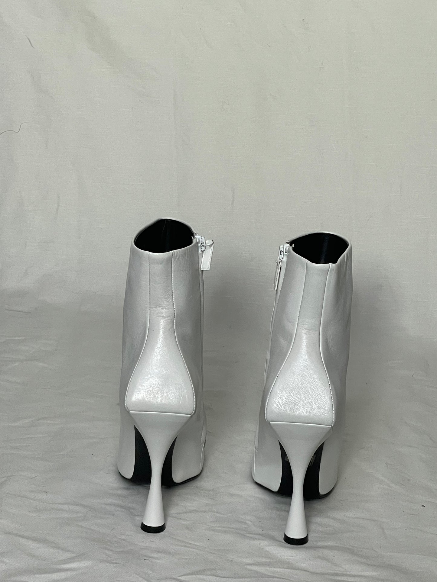 Balenciaga Booties White Leather