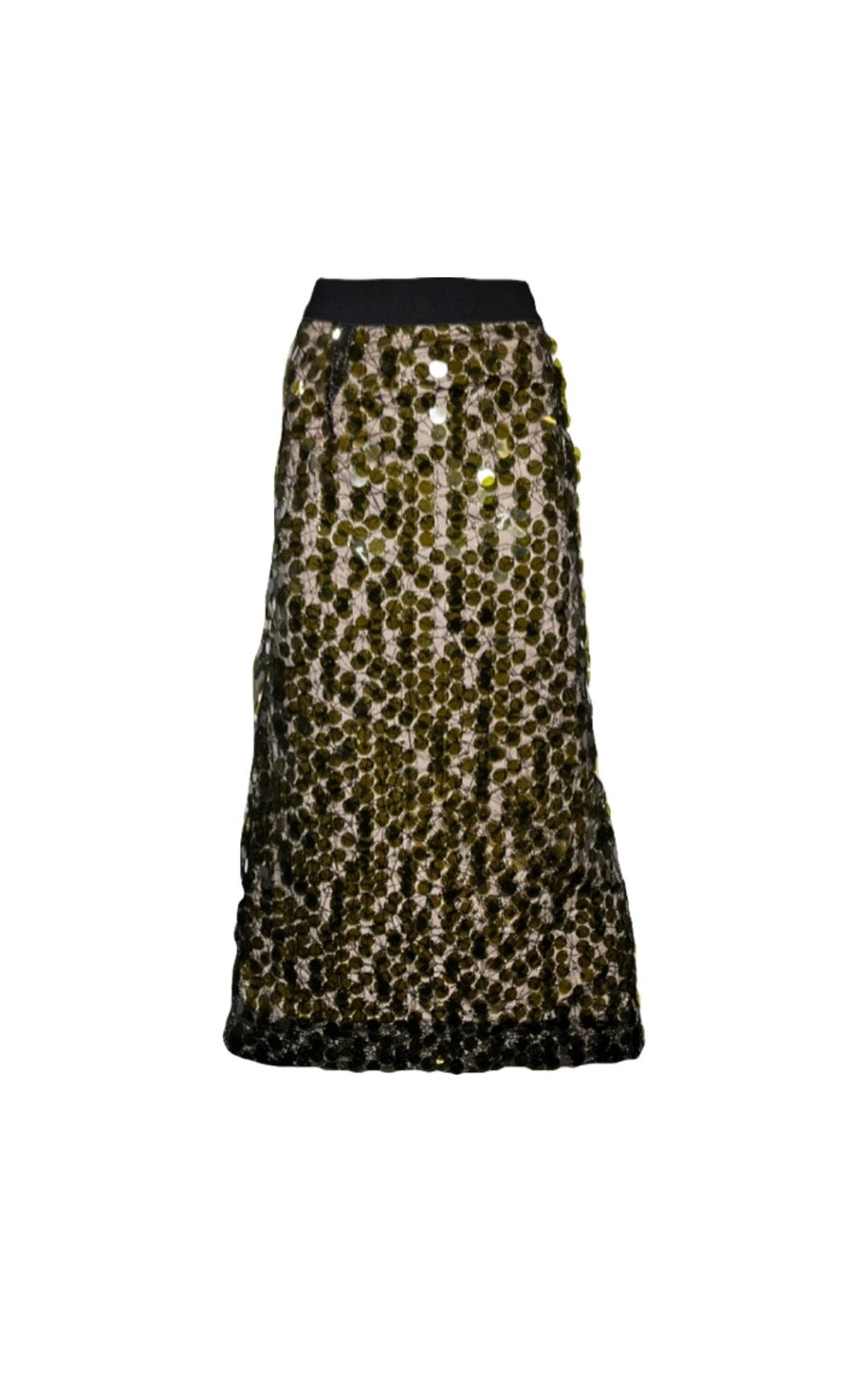 Olive Large Sequin Pencil Skirt