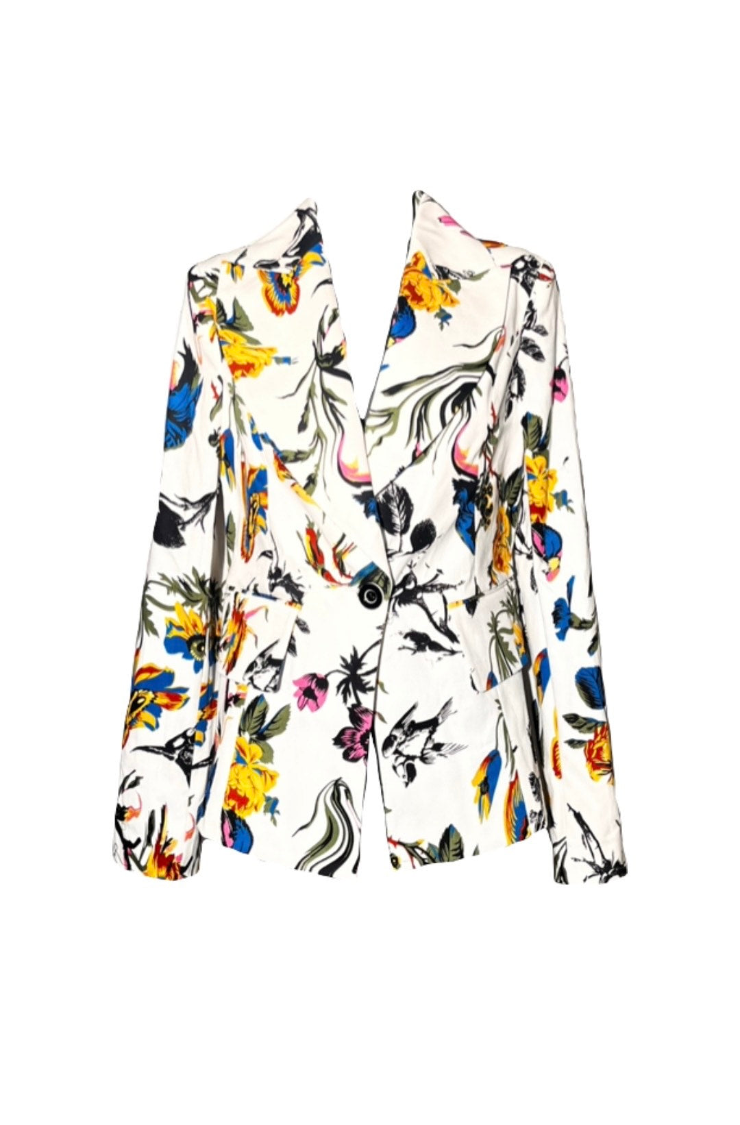 White Floral Suit Jacket