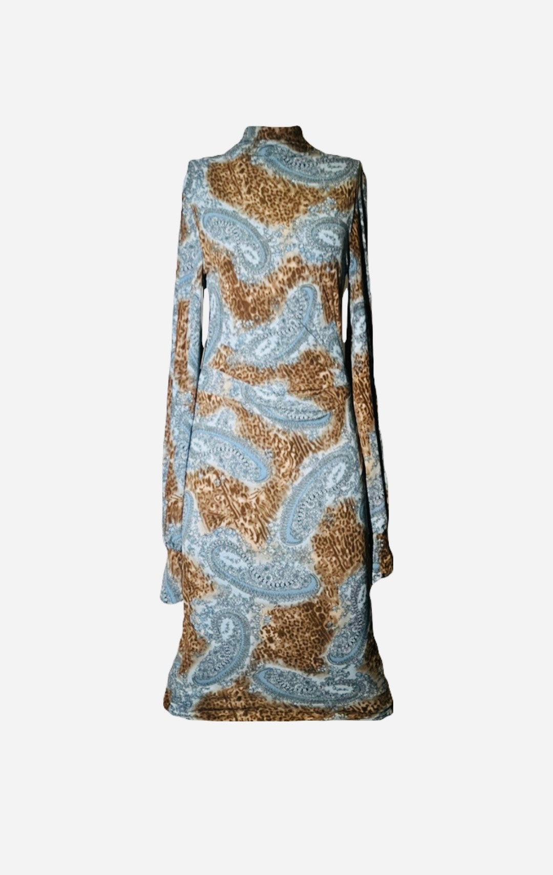 Blue Paisley Semi-fitted Dress