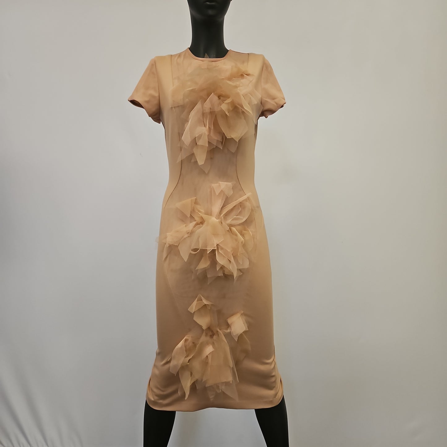 Bodycon Dress with Florets down the front