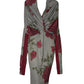 Floral Jersey Dress with Shawl Neckline