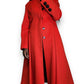 Red Wool & Cashmere Button Front Coat