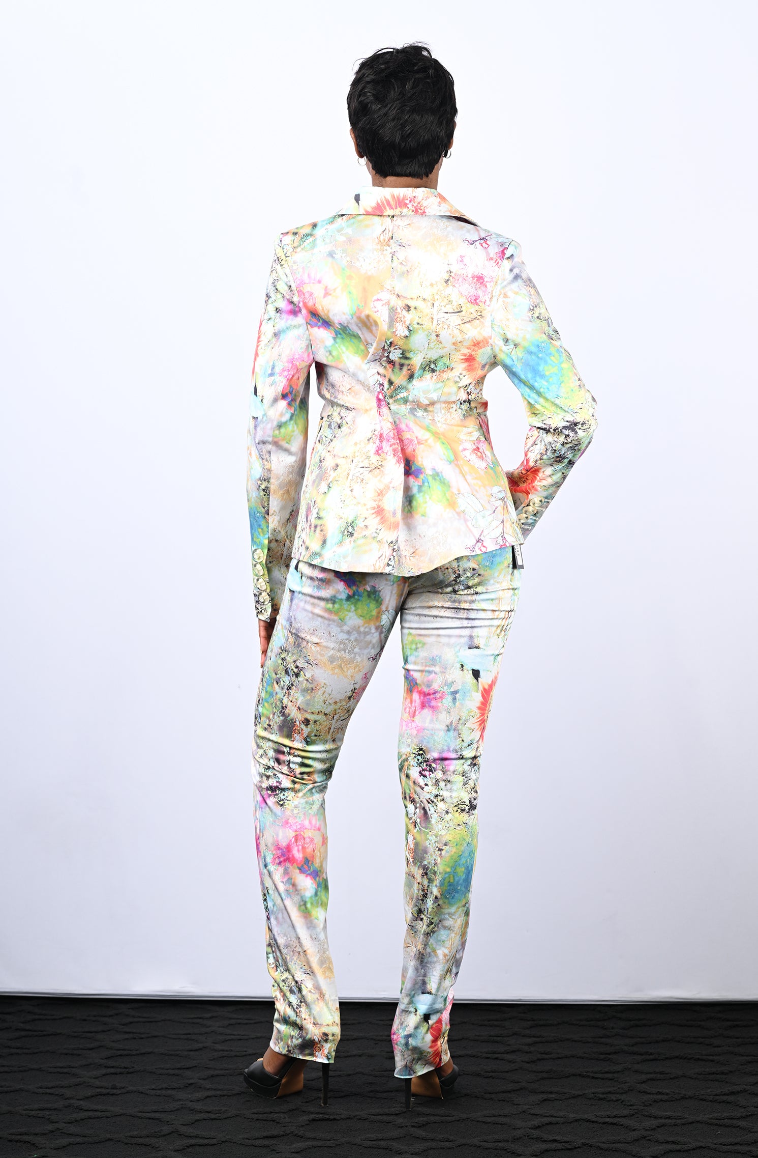 Floral Watercolor Printed Suit Pant