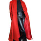 Red Wool & Cashmere Button Front Coat