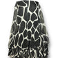 Off the Shoulder Black and White Print Baby Doll Dress