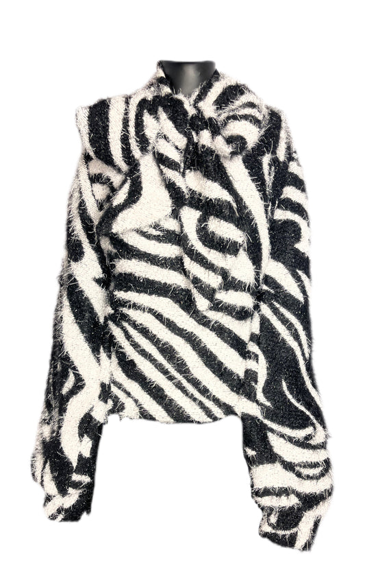 Black & White Bold Print Bowtie Top