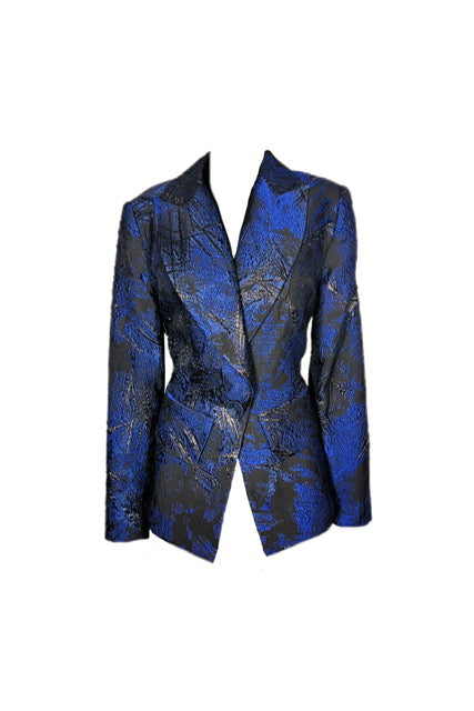 Blue Front Button Suit Jacket