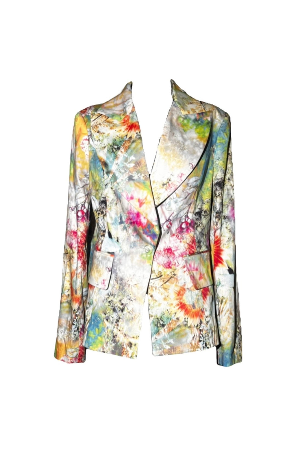 Floral Watercolor Printed Suit Jacket