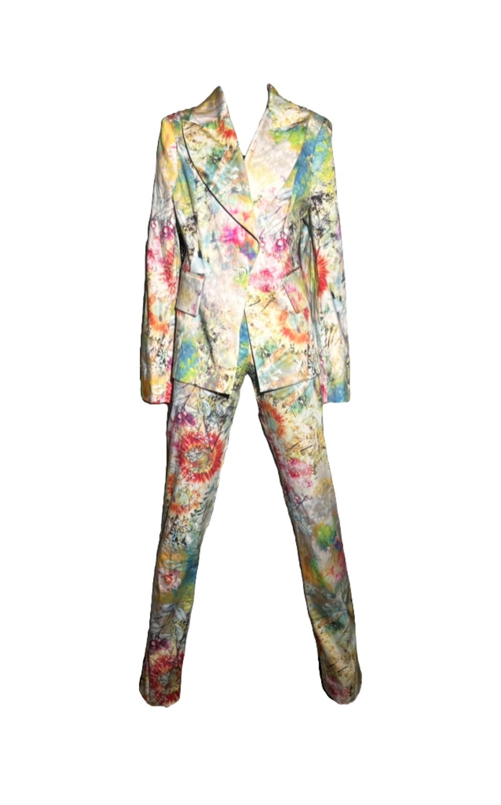 Floral Watercolor Printed Suit Pant