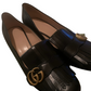 Gucci Black Leather Marmont heels