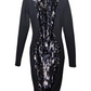 Dress Black Bodycon with front Spike Detail