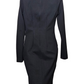 Dress Black Bodycon with front Spike Detail