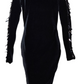 Velvet Dress with Spikes down the Sleeve