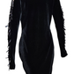 Velvet Dress with Spikes down the Sleeve