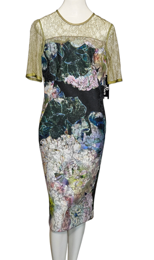 Semi Fitted Lace Scuba with Lace Bodice and Sleeves