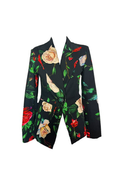 Floral Suit Button Front Jacket