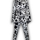 Jacket Black and White Printed Cotton pique
