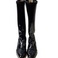Fendi Patent Leather Calf High Riding Boots with Fendi Emblem