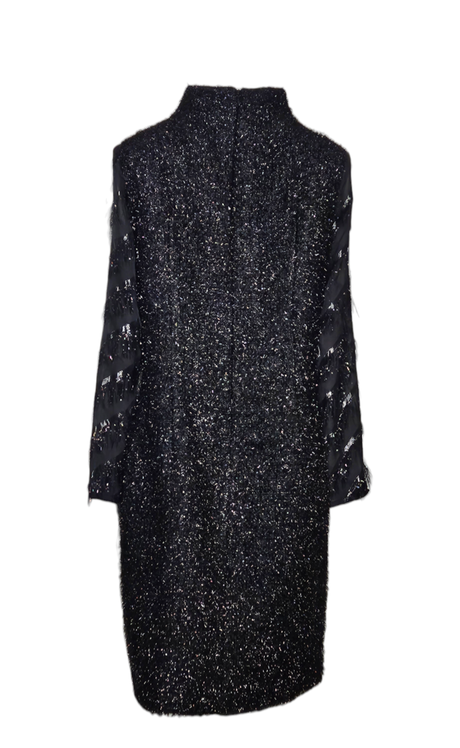 Black Lux Dress with Semi-Shear Lux Sleeves