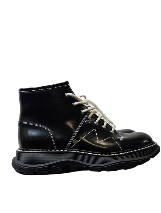 Alexander McQueen Black Tread Womens Ankle Boots