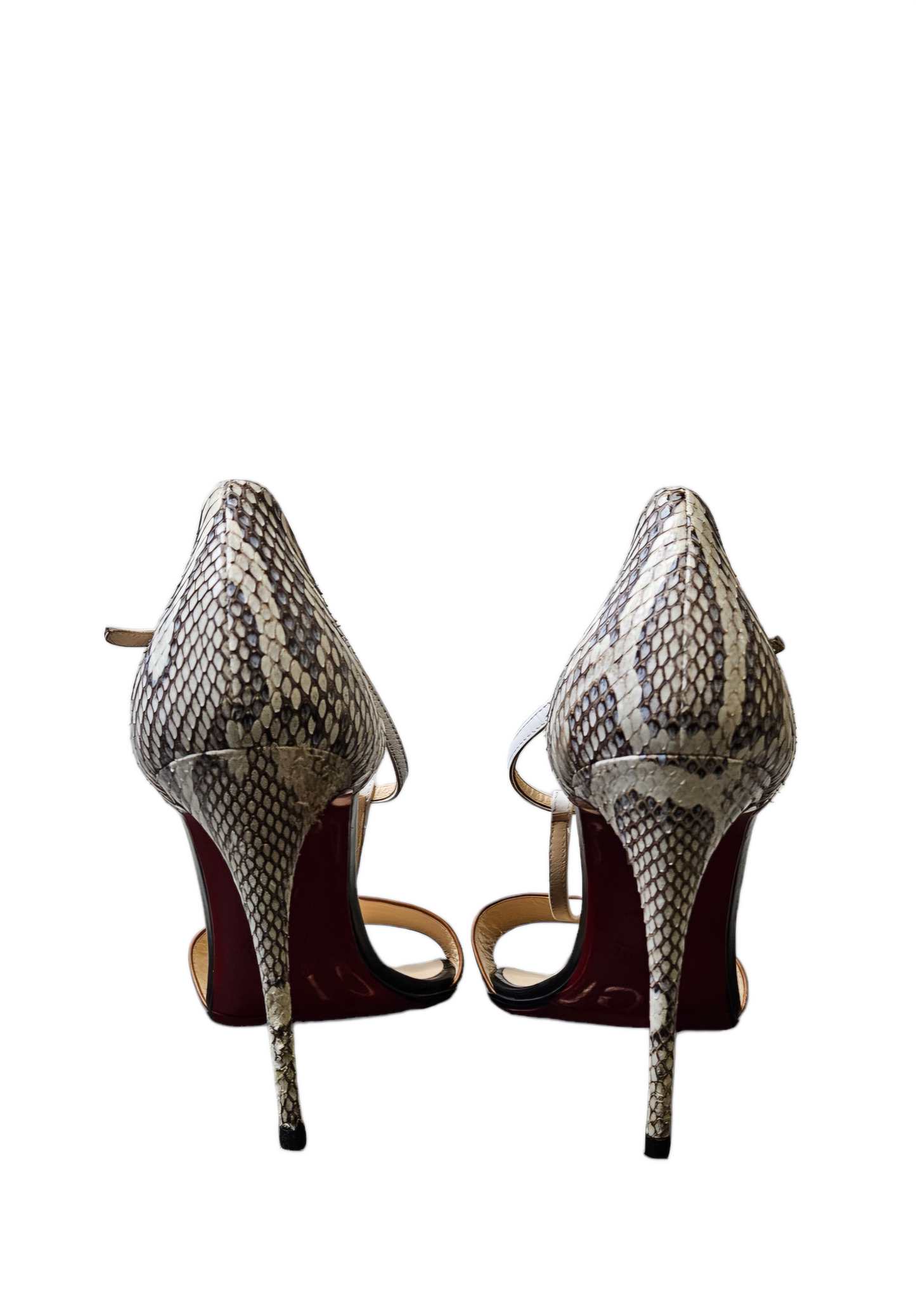 Christian Louboutin Snakeskin and Leather Heeled Sandals