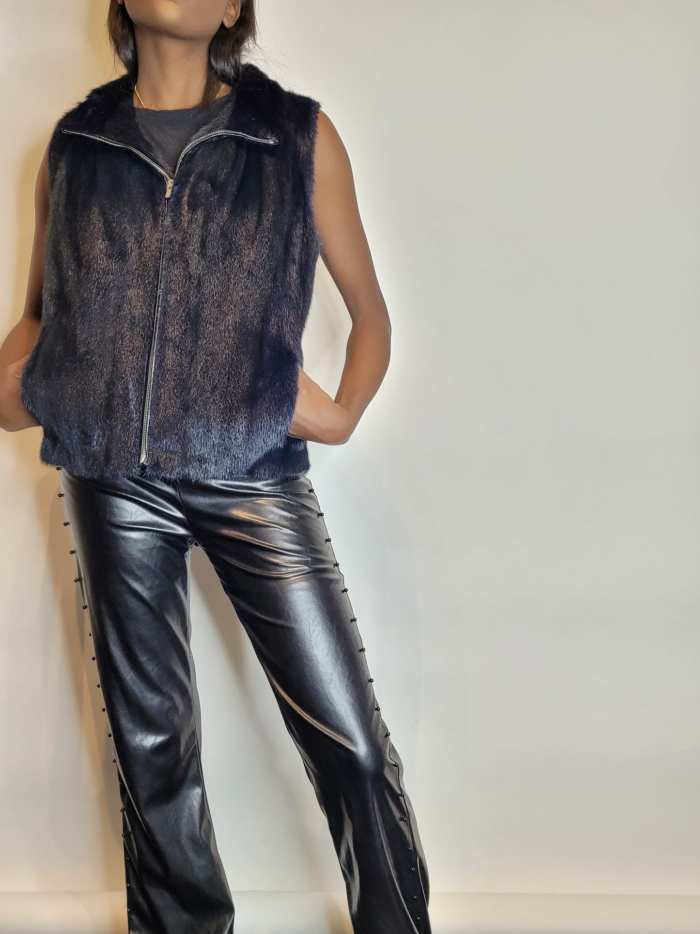 Zipfront Mink Vest