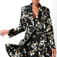Black Floral Print Full Skirt