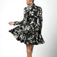 Black Floral Print Full Skirt